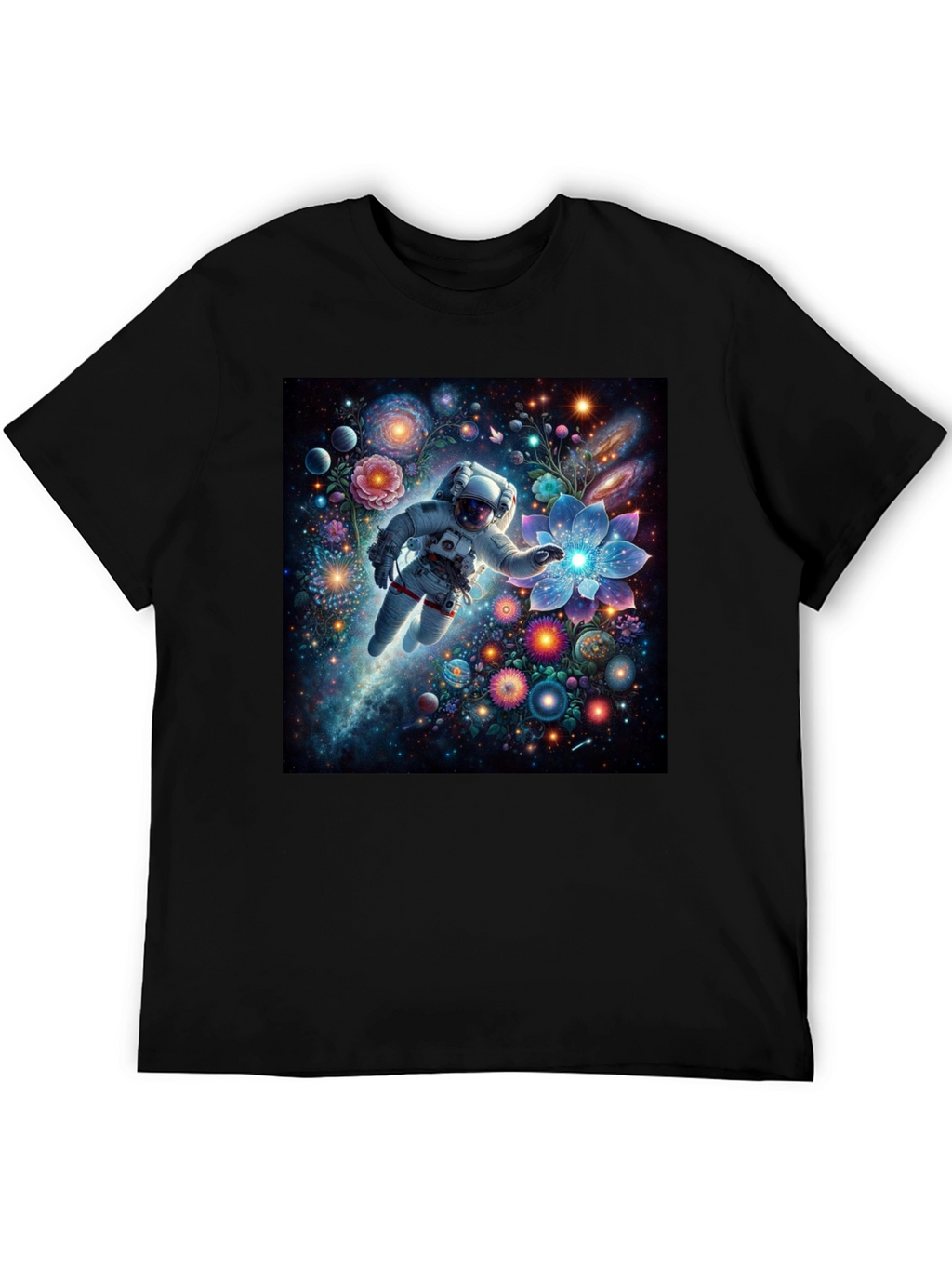 Astronaut Galaxy Floral T-Shirt - Unisex
