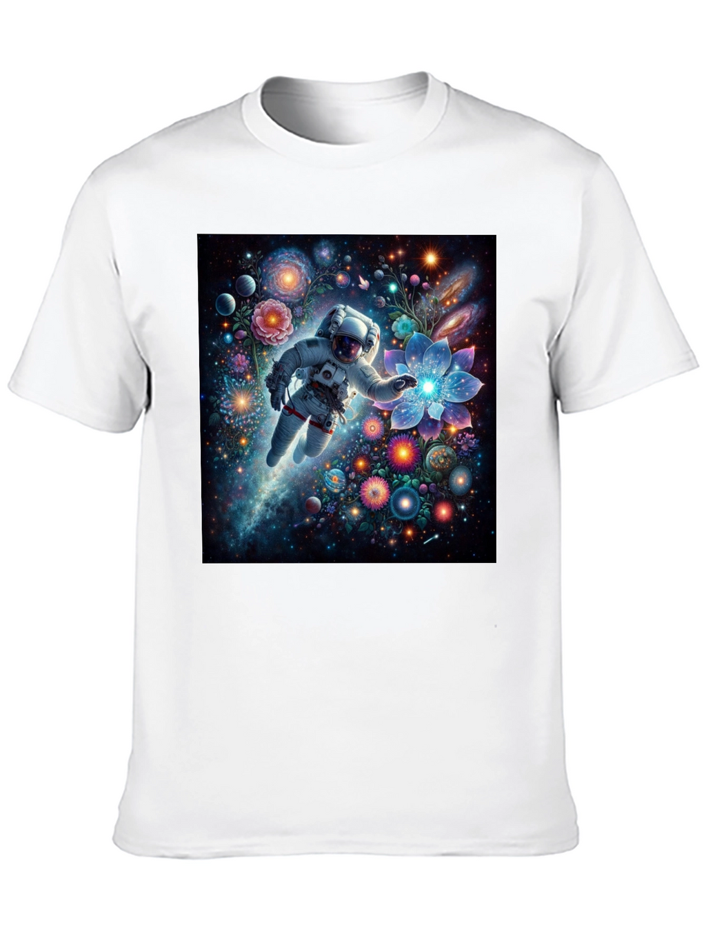 Astronaut Galaxy Floral T-Shirt - Unisex