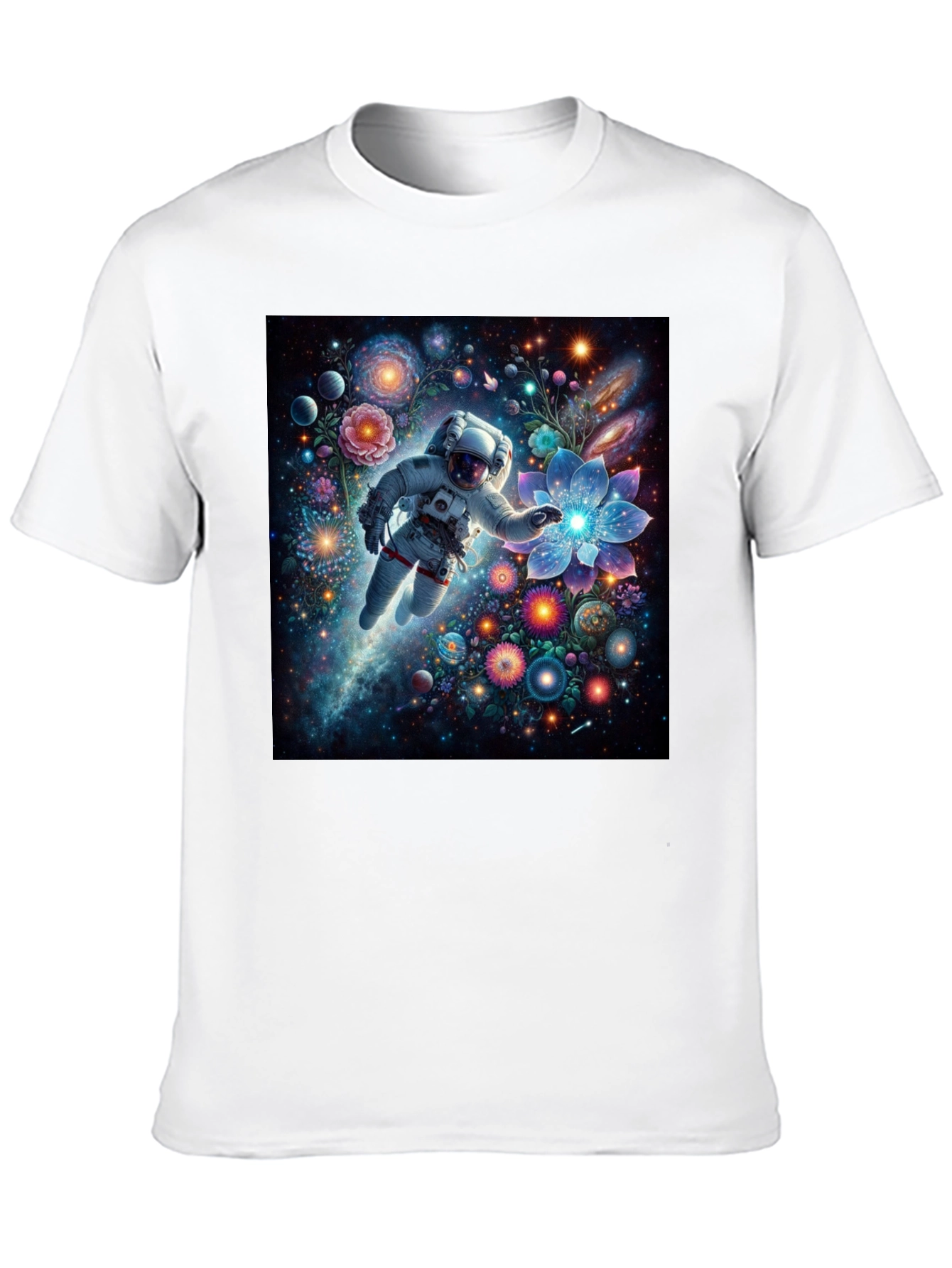 Astronaut Galaxy Floral T-Shirt - Unisex