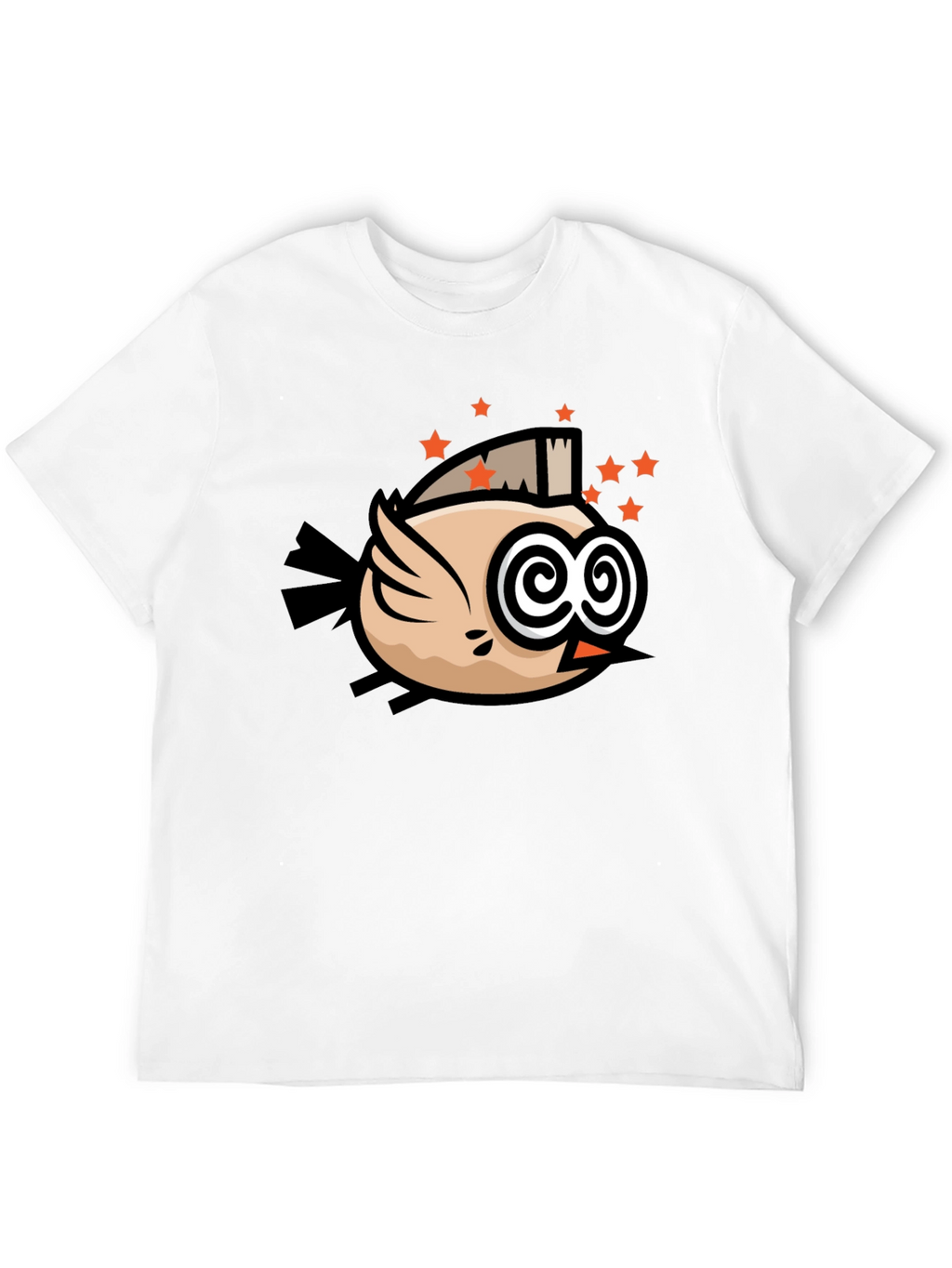 Funky Bird Graphic Black T-Shirt