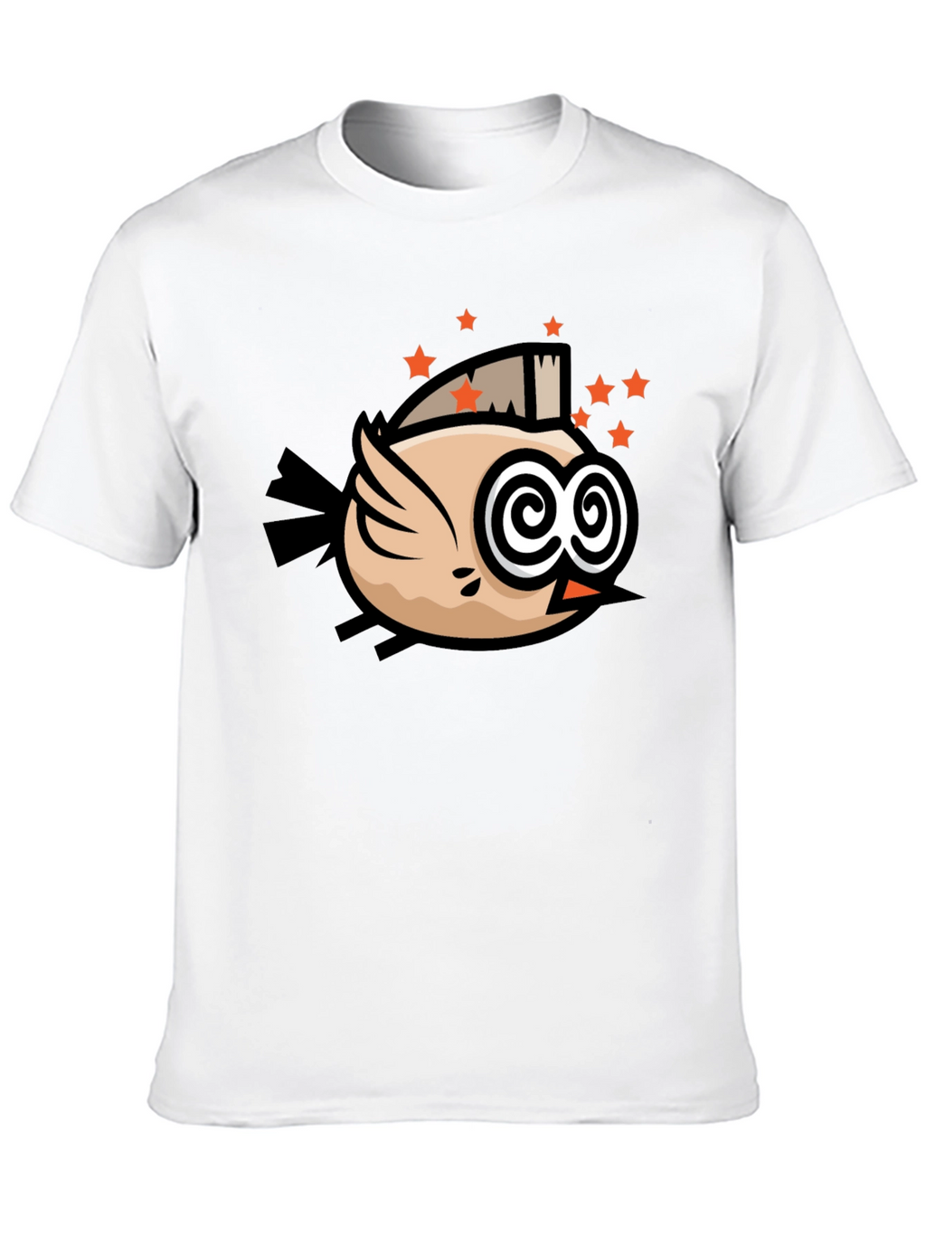Funky Bird Graphic Black T-Shirt