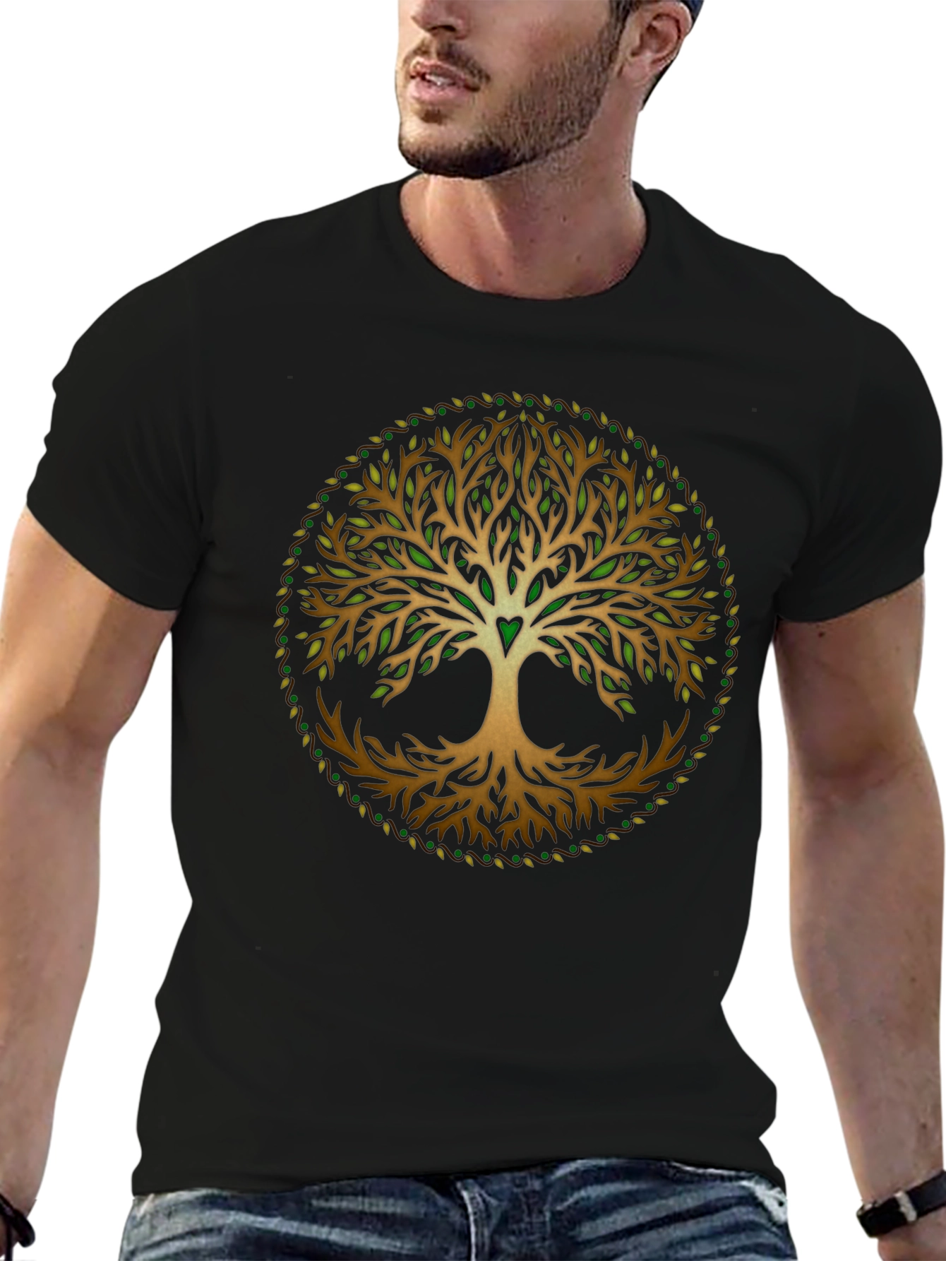 Tree of Life Graphic Print Black T-Shirt