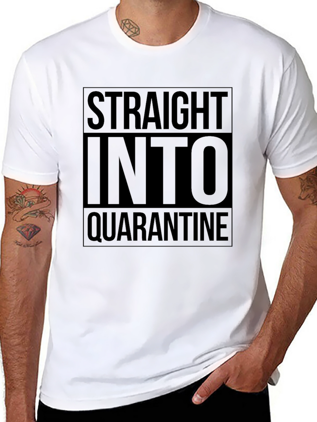 Straight Into Quarantine Black Tee