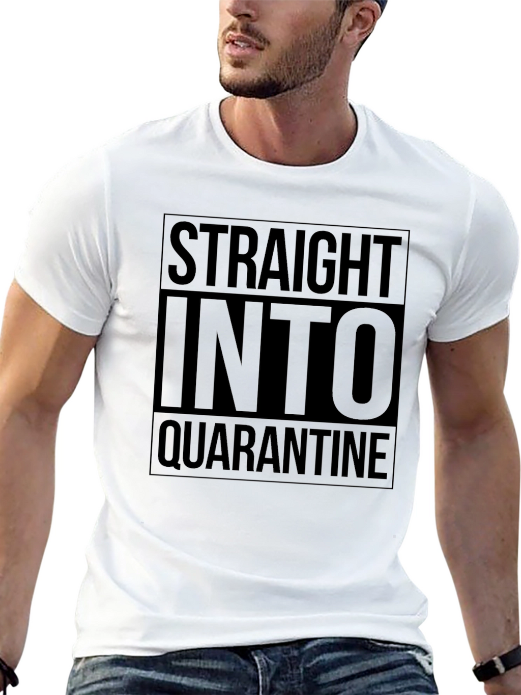 Straight Into Quarantine Black Tee