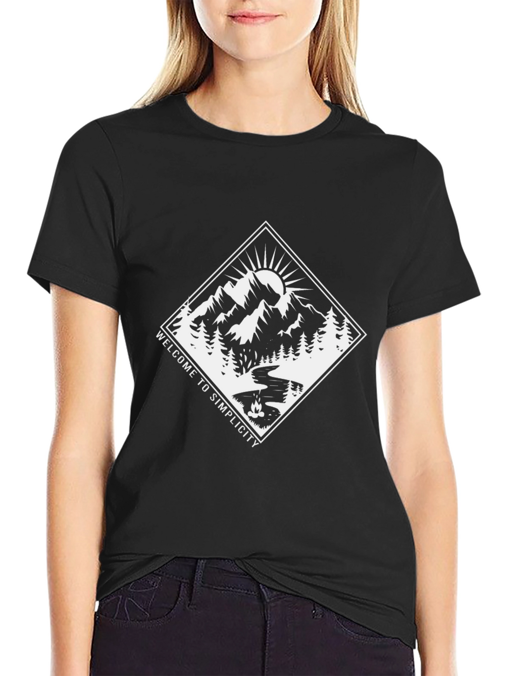 Welcome to Simplicity Graphic Tee - Black