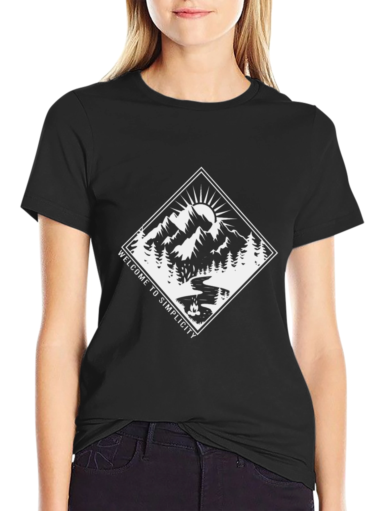 Welcome to Simplicity Graphic Tee - Black