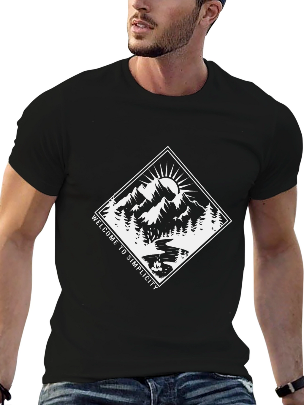 Welcome to Simplicity Graphic Tee - Black