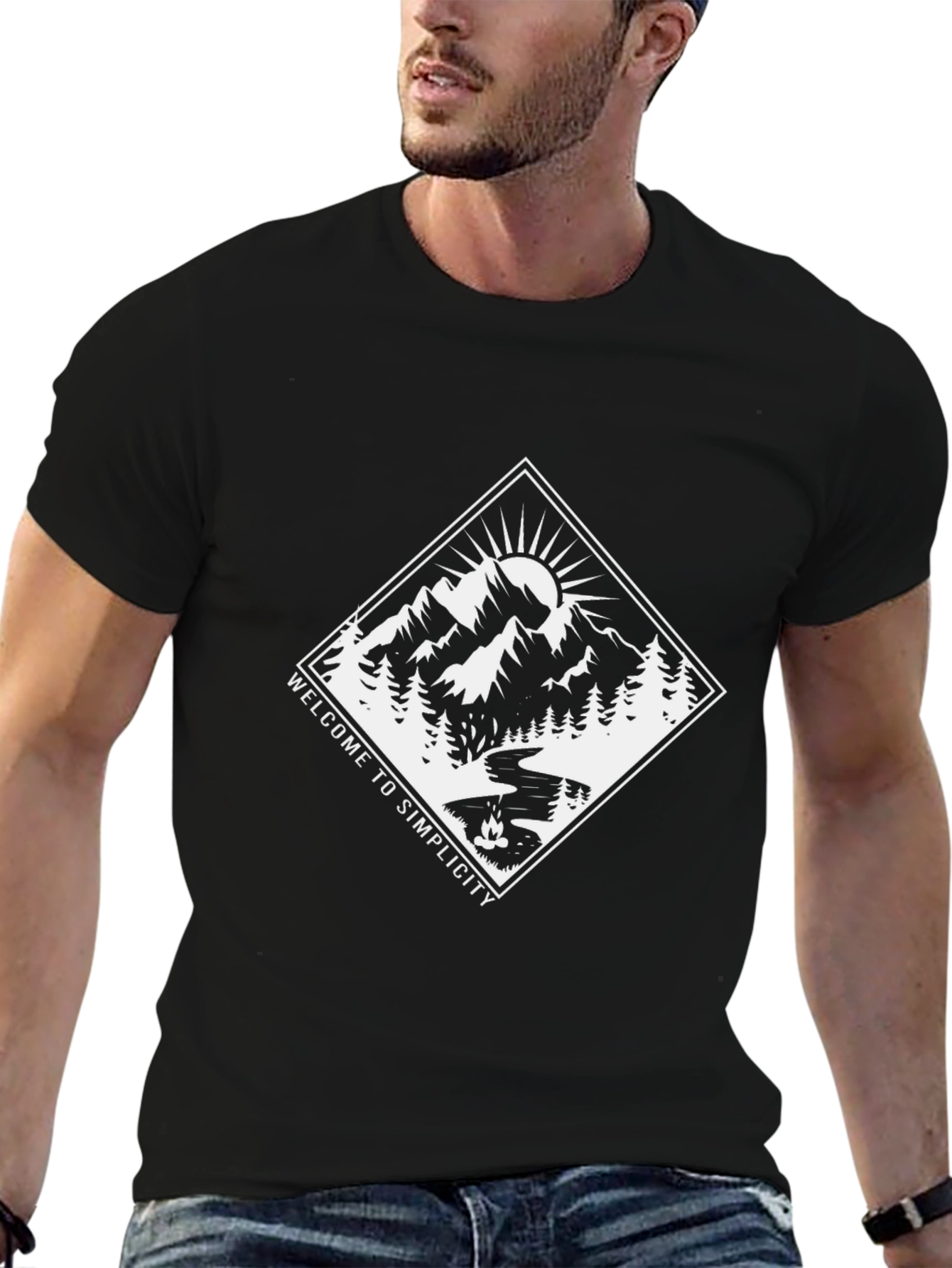 Welcome to Simplicity Graphic Tee - Black
