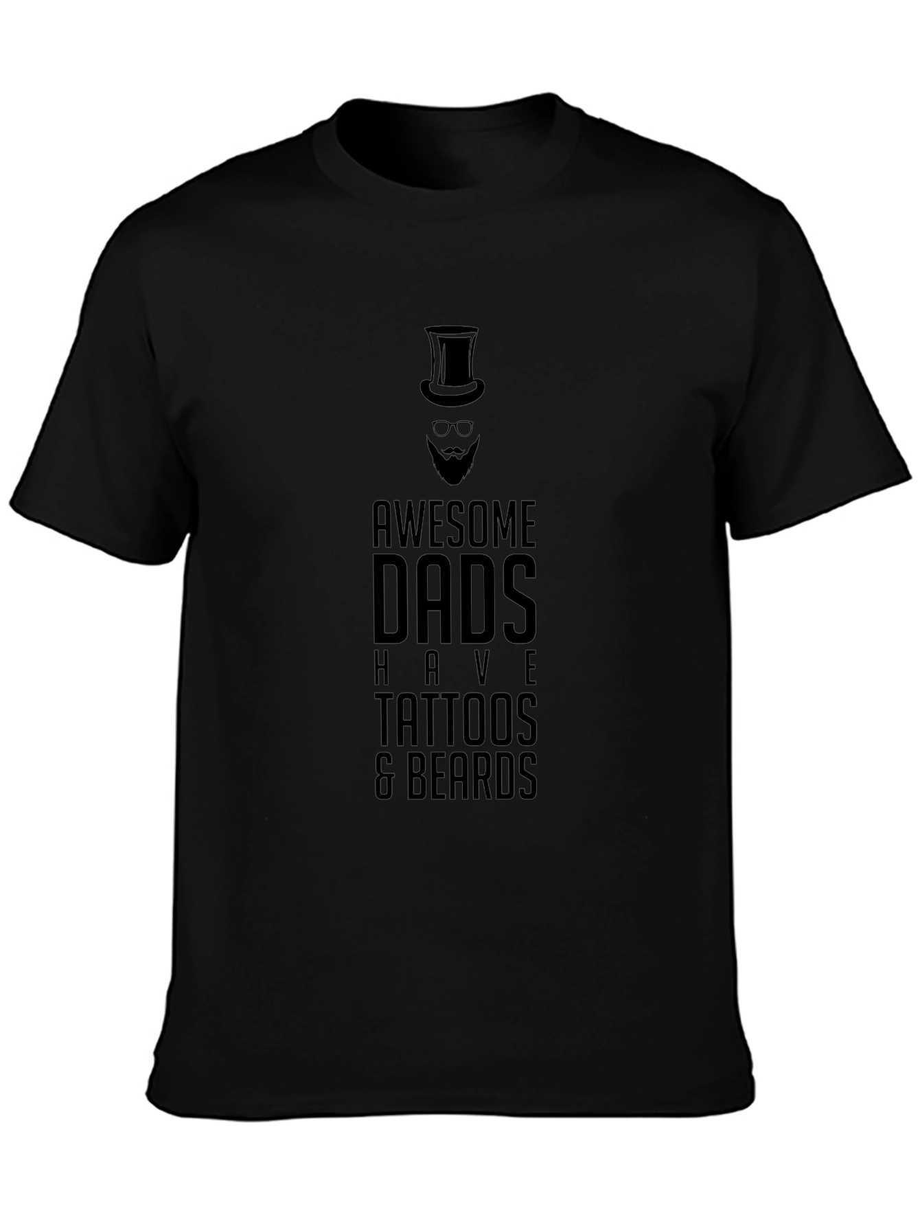 Awesome Dads Tattooed & Bearded Black T-Shirt