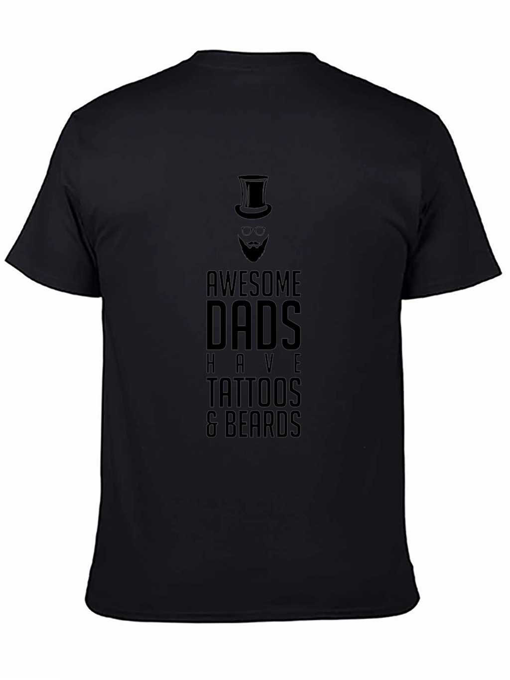 Awesome Dads Tattooed & Bearded Black T-Shirt