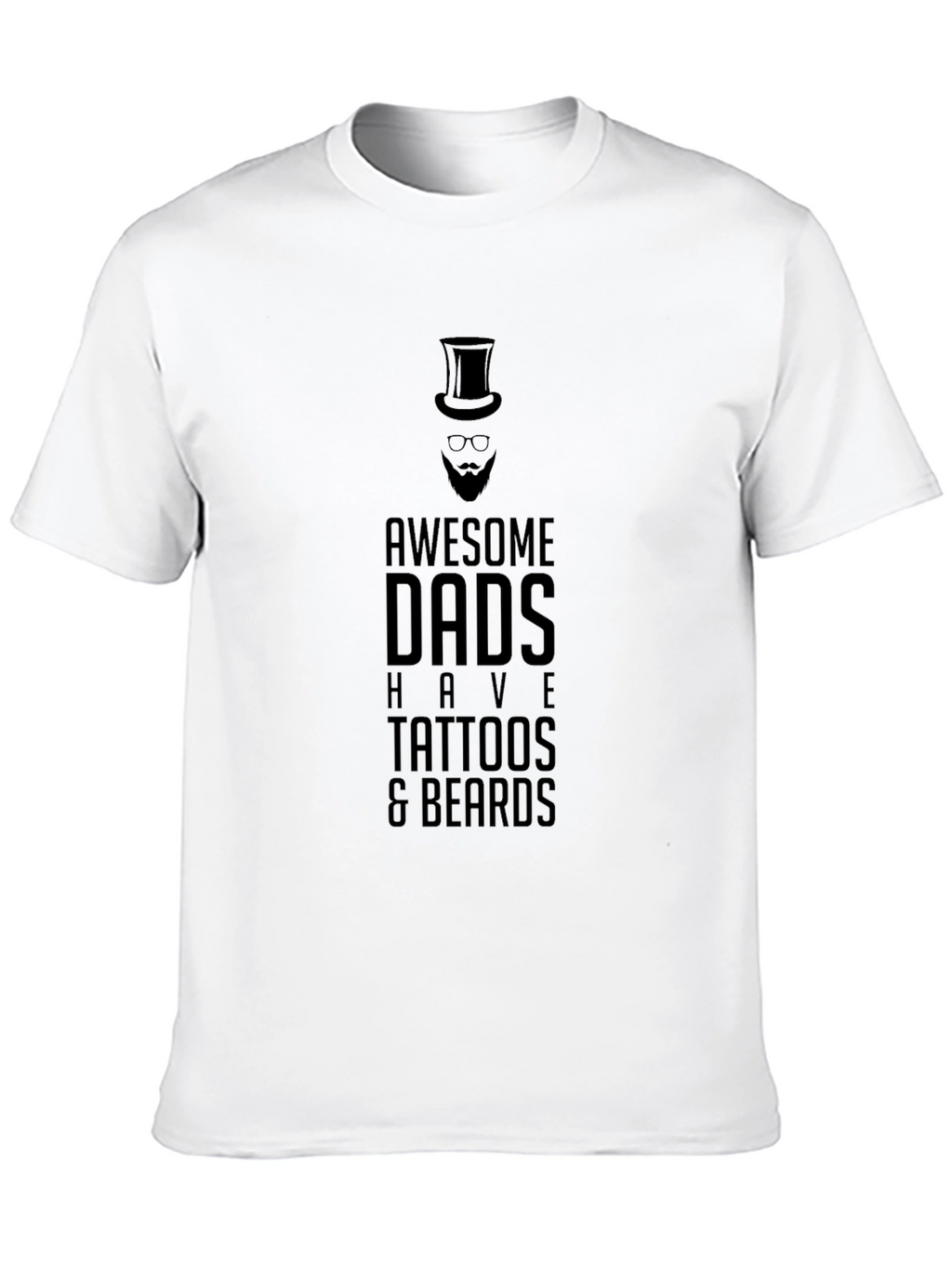 Awesome Dads Tattooed & Bearded Black T-Shirt