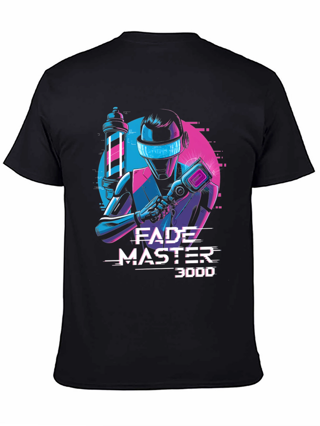 Fade Master 3000 T-Shirt - Barber Robot Graphic Tee