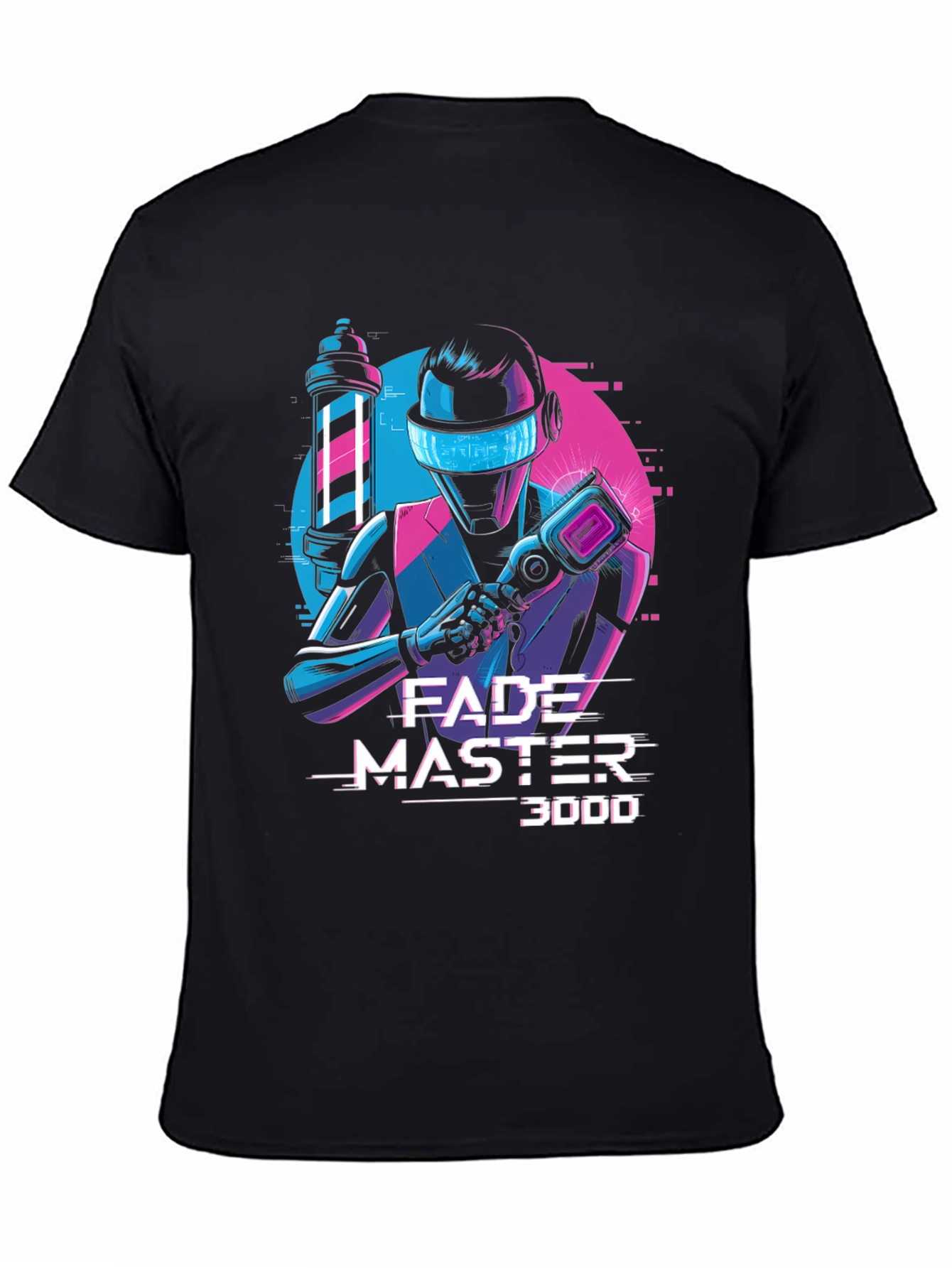 Fade Master 3000 T-Shirt - Barber Robot Graphic Tee