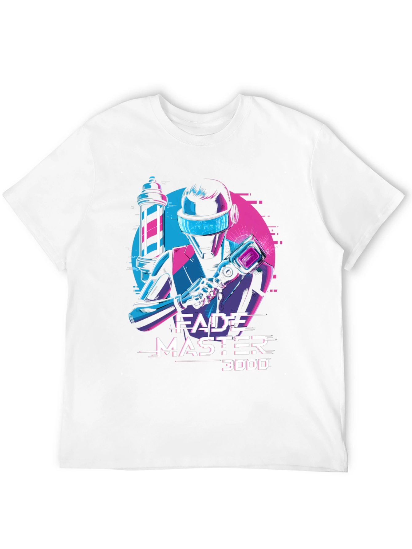 Fade Master 3000 T-Shirt - Barber Robot Graphic Tee