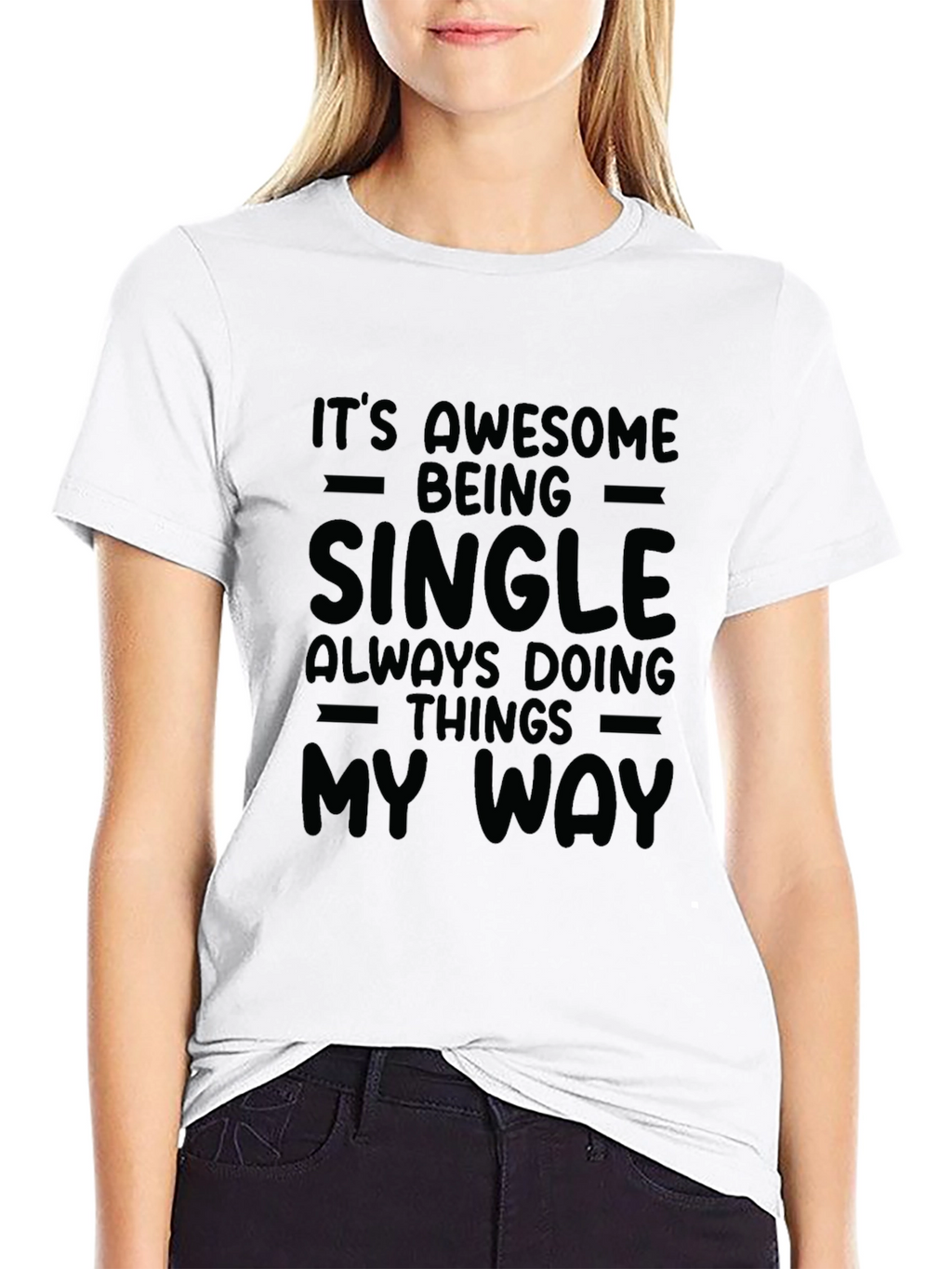 Single & Awesome Graphic Tee - Black