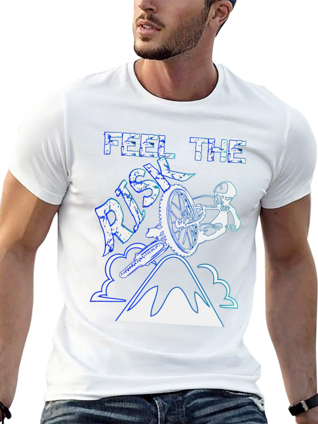 Feel The Risk Mountain Bike Graphic T-Shirt