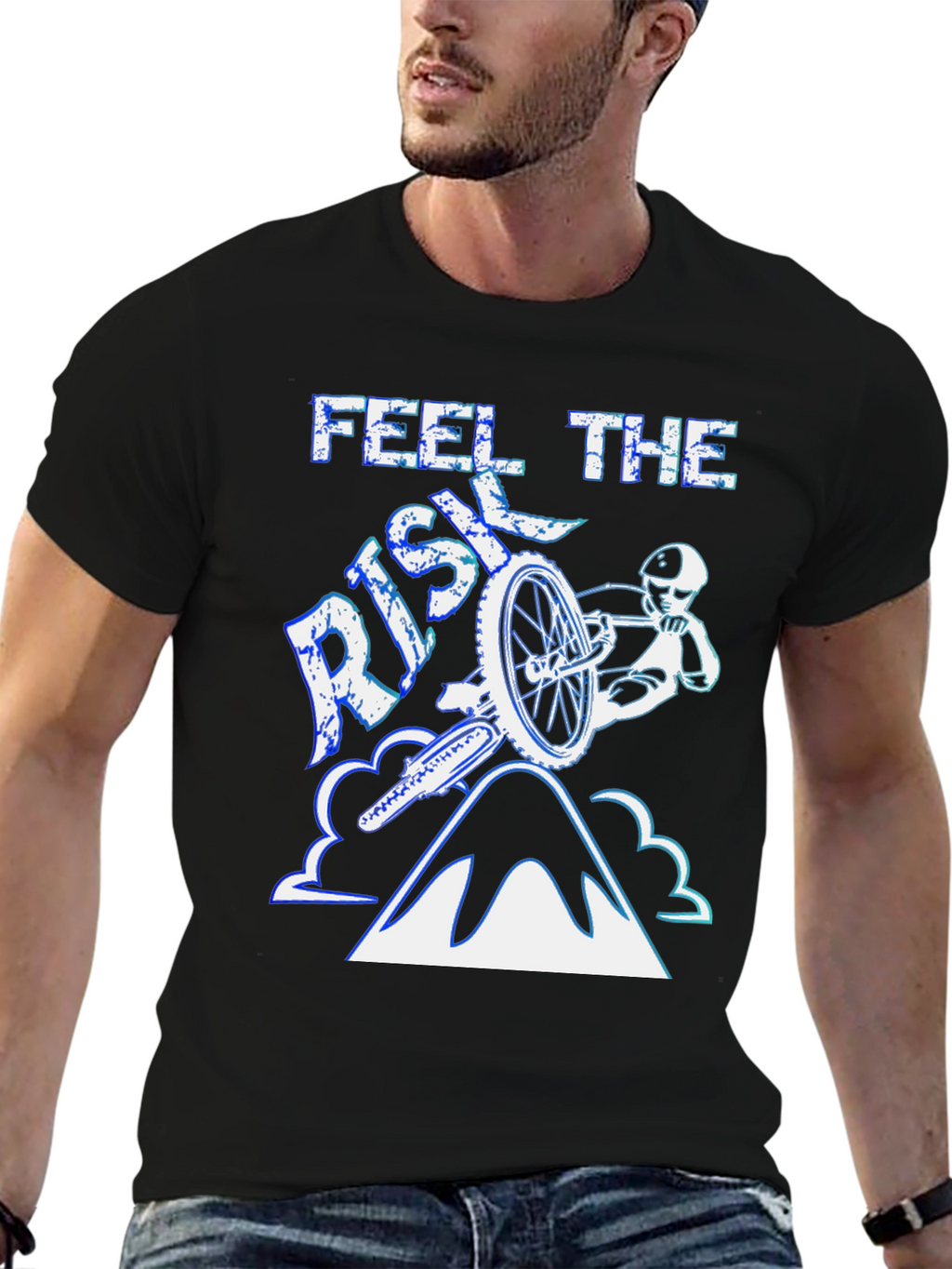 Feel The Risk Mountain Bike Graphic T-Shirt