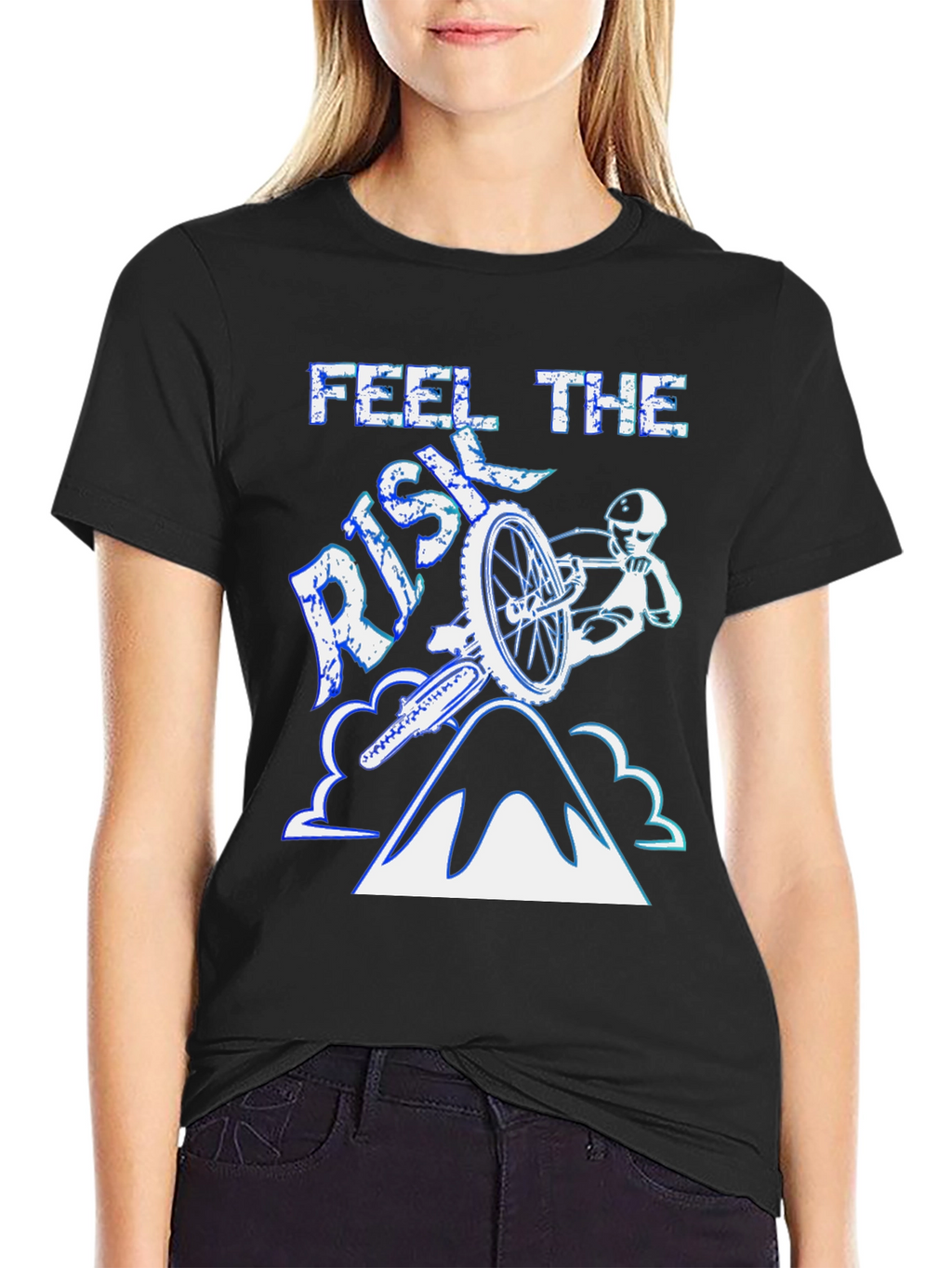 Feel The Risk Mountain Bike Graphic T-Shirt