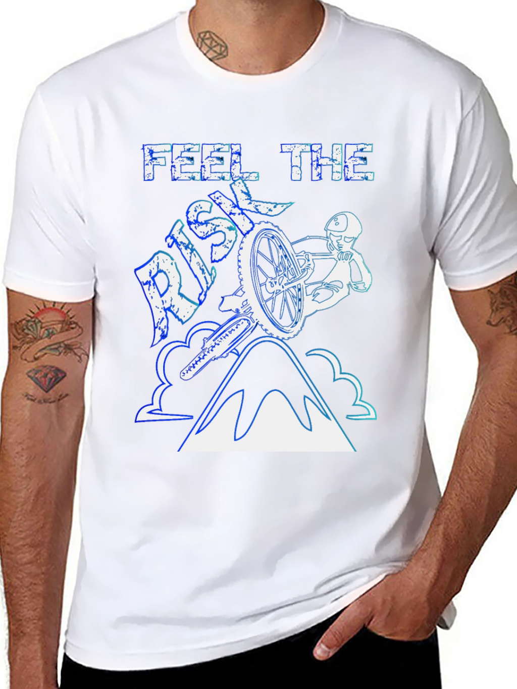 Feel The Risk Mountain Bike Graphic T-Shirt