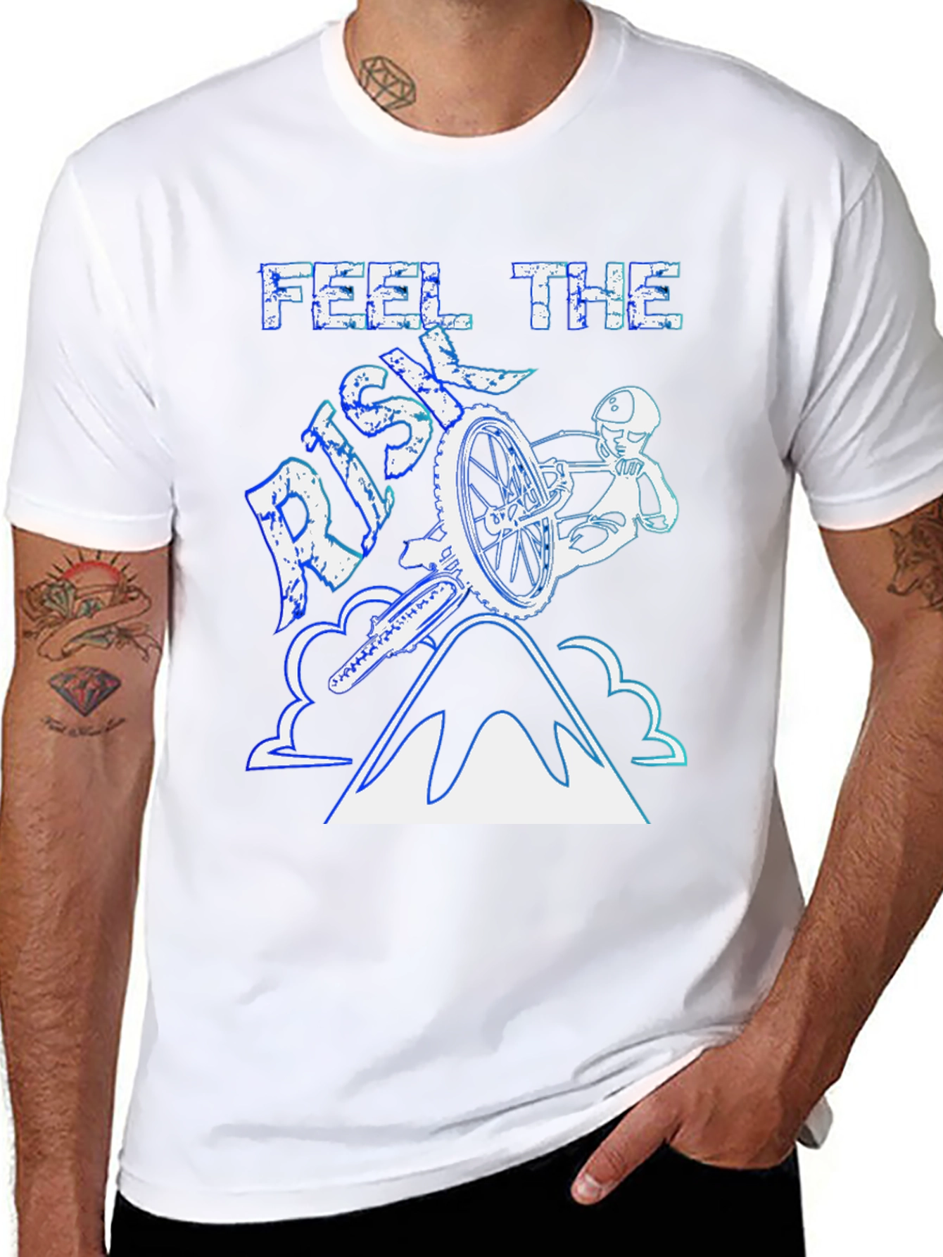 Feel The Risk Mountain Bike Graphic T-Shirt