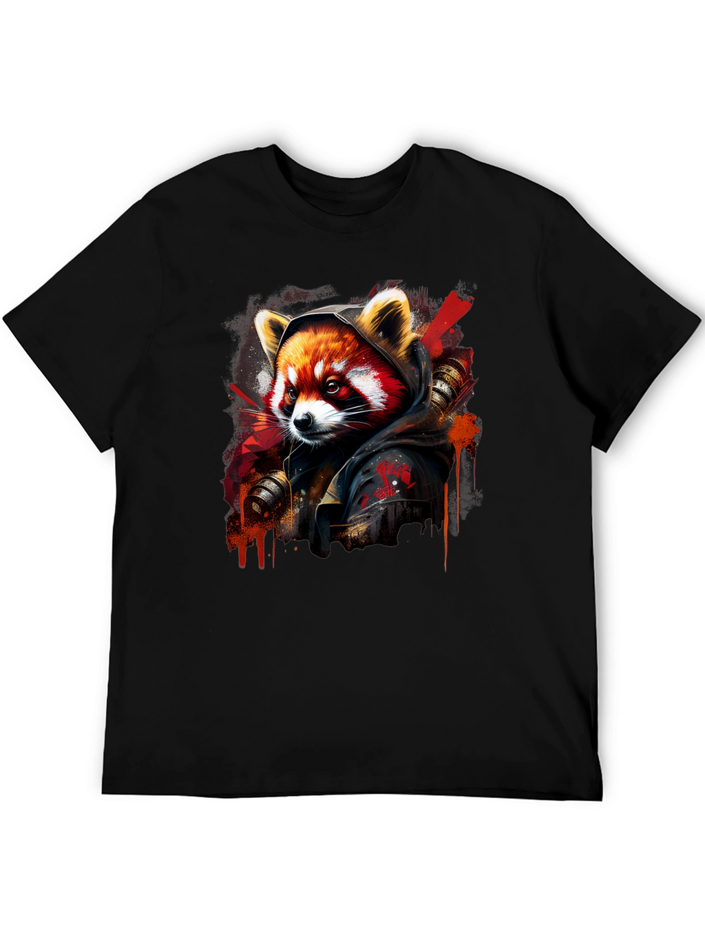 Red Panda Graphic Print T-Shirt - Urban Style