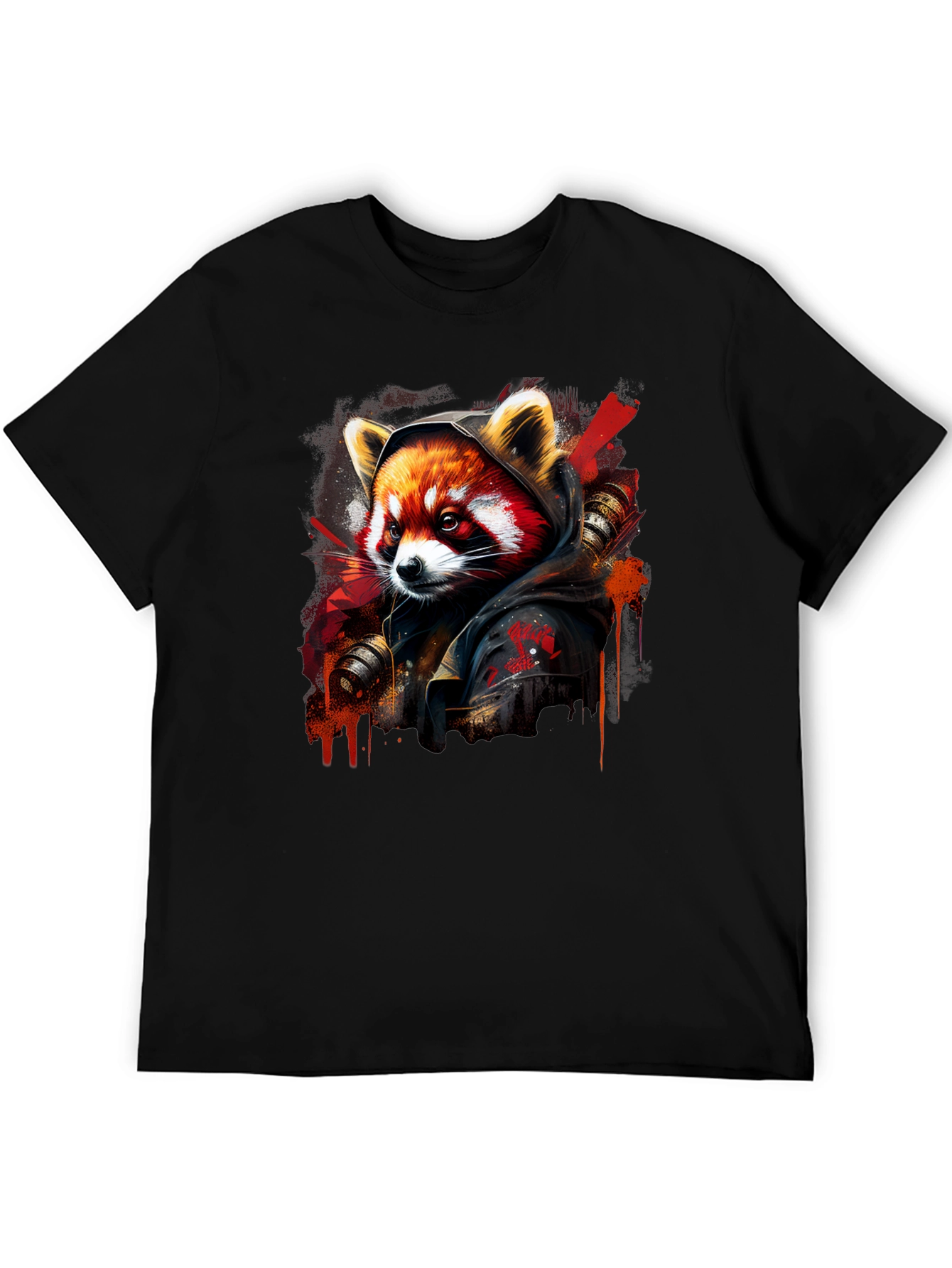 Red Panda Graphic Print T-Shirt - Urban Style