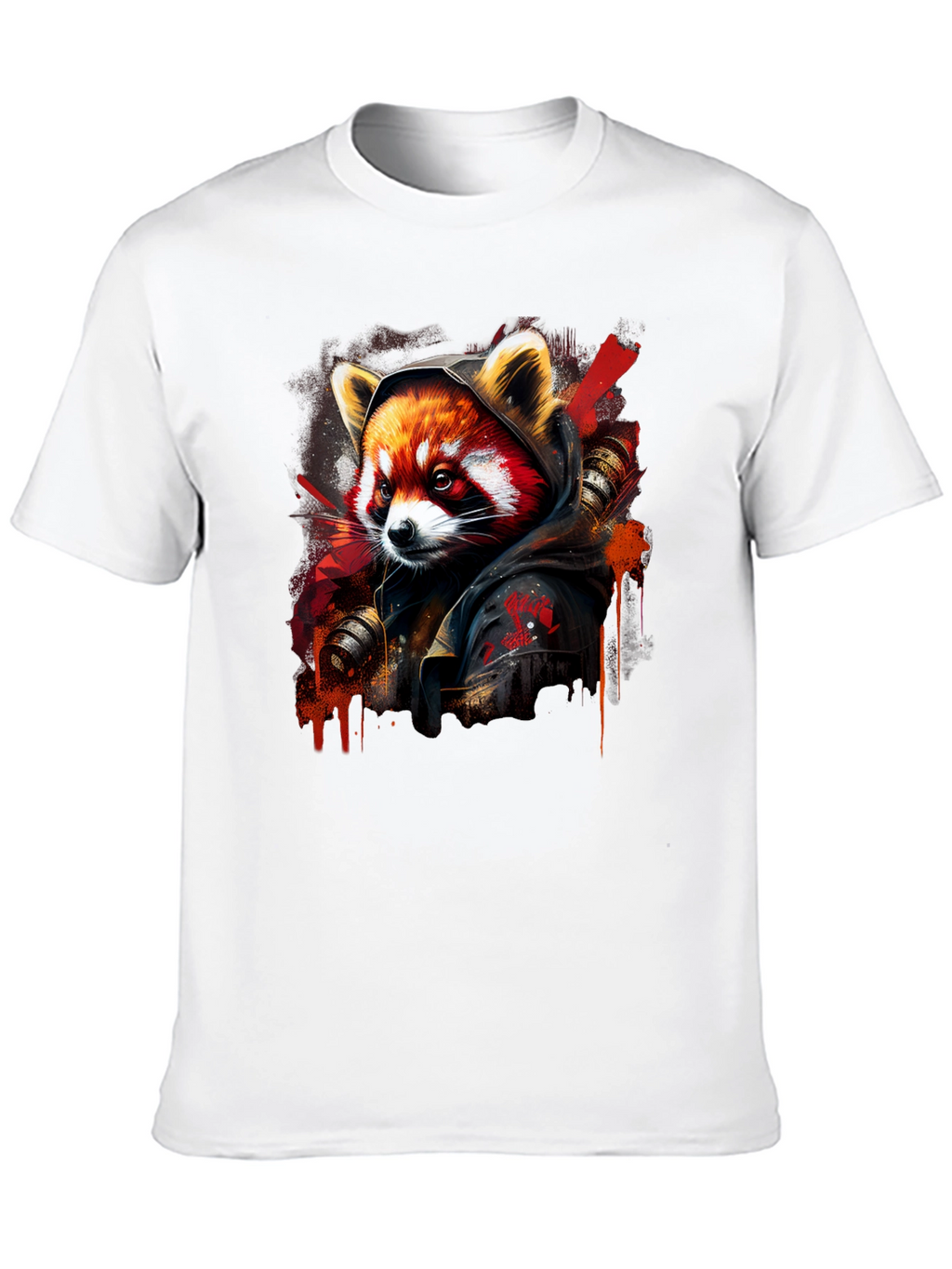 Red Panda Graphic Print T-Shirt - Urban Style
