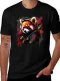 Red Panda Graphic Print T-Shirt - Urban Style