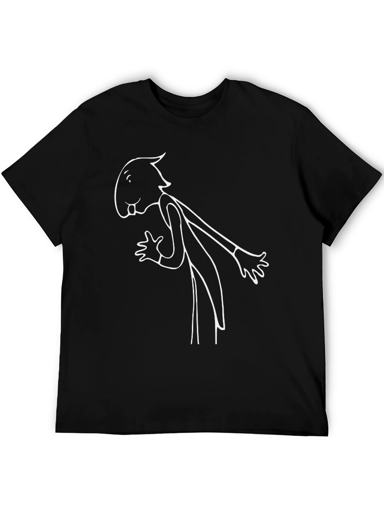 Unique Cartoon Graphic T-Shirt - Casual Black Tee