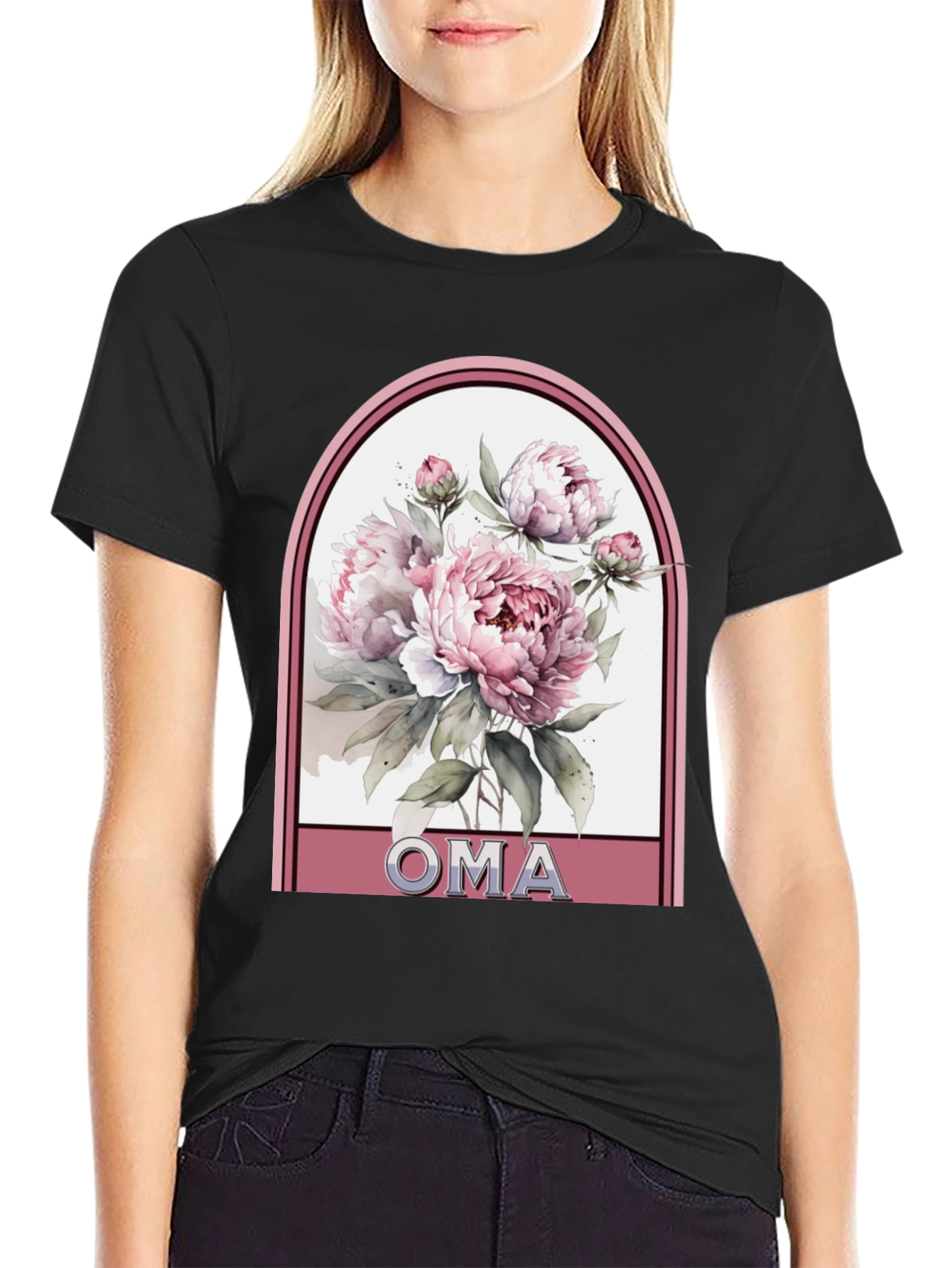Oma Floral T-Shirt: Gift for Grandma