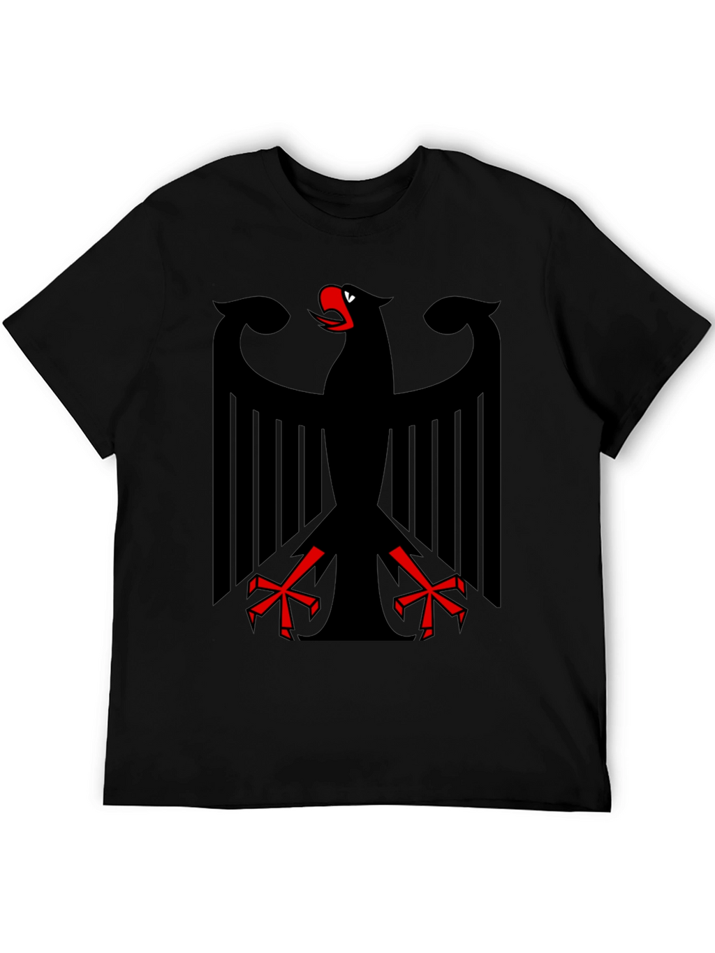 Black T-Shirt with German Eagle Design