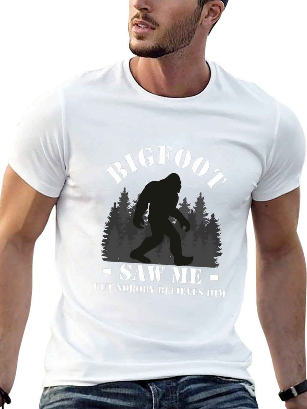 Bigfoot Saw Me T-Shirt Novelty Graphic Tee
