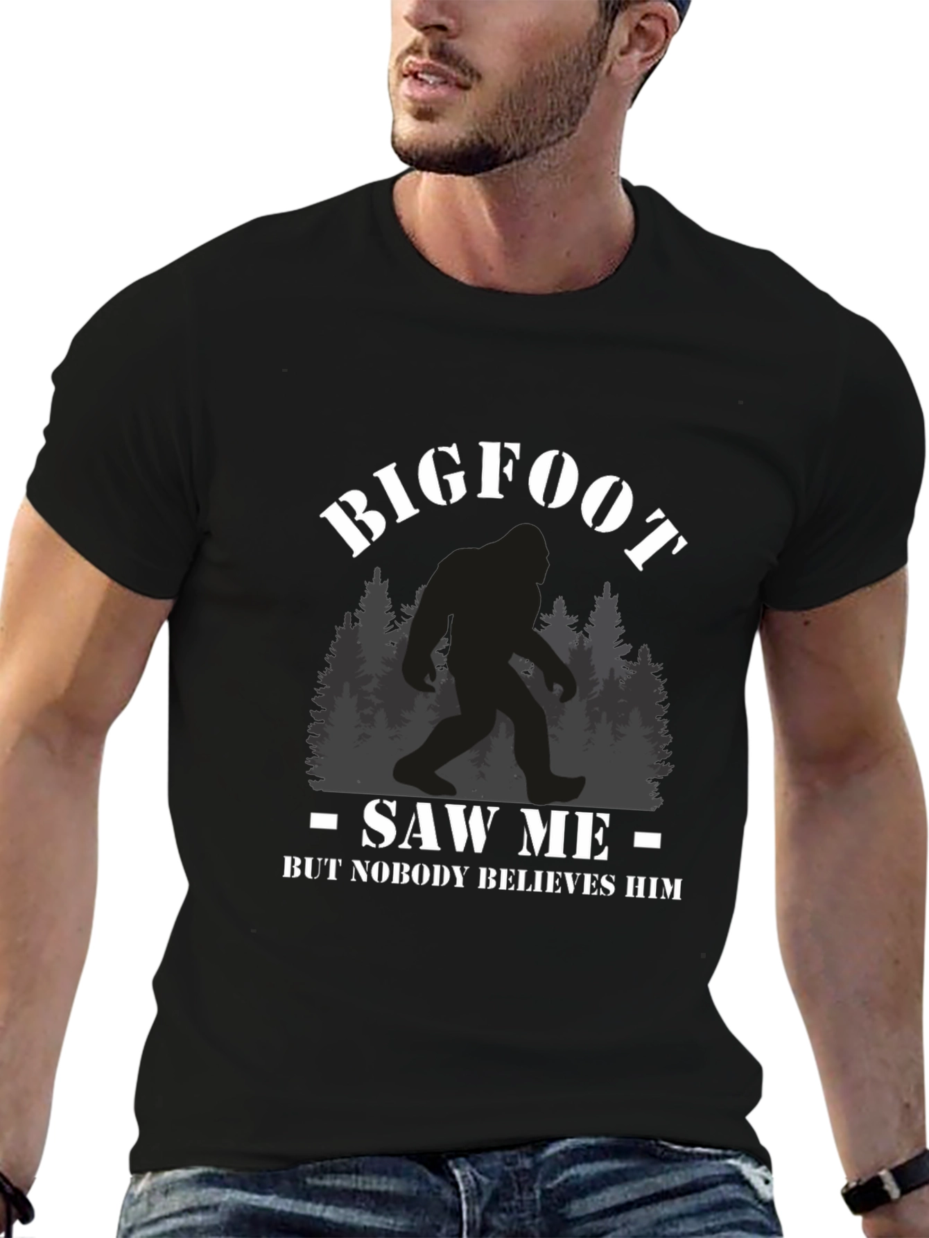 Bigfoot Saw Me T-Shirt Novelty Graphic Tee
