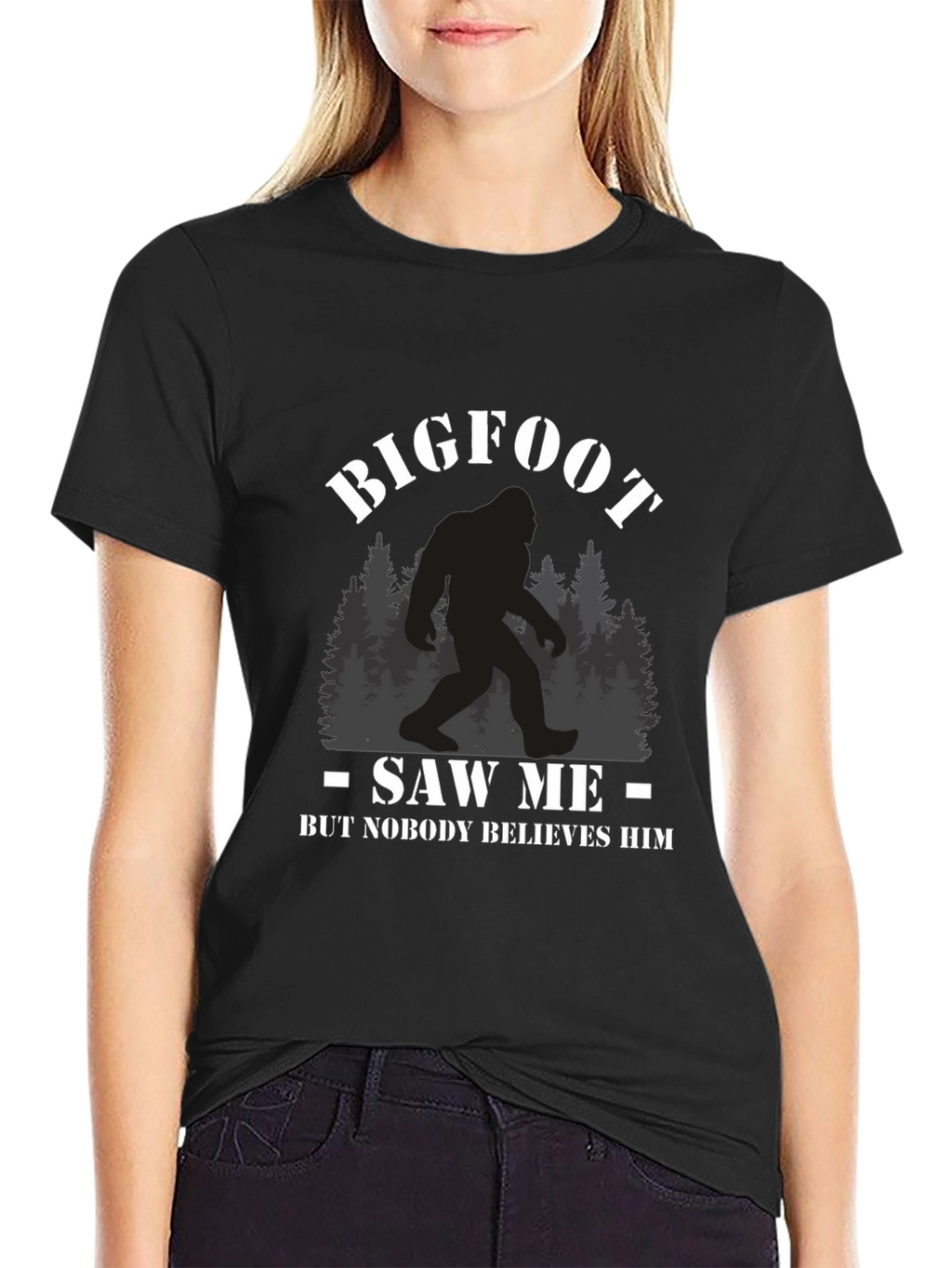 Bigfoot Saw Me T-Shirt Novelty Graphic Tee