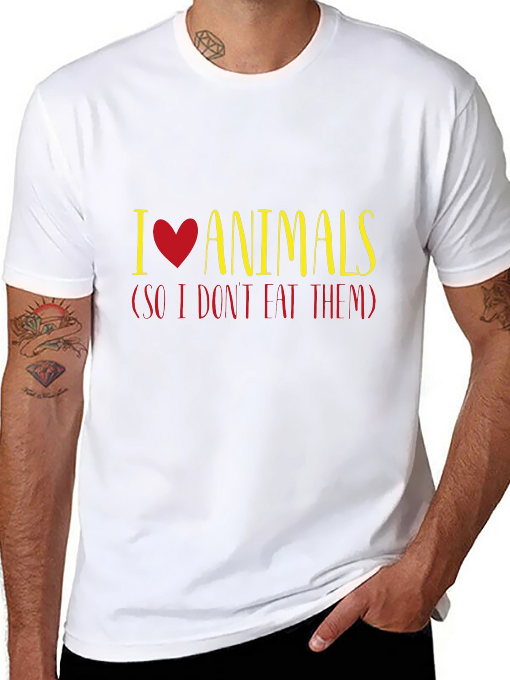 I Love Animals T-Shirt - Vegan Vegetarian Tee