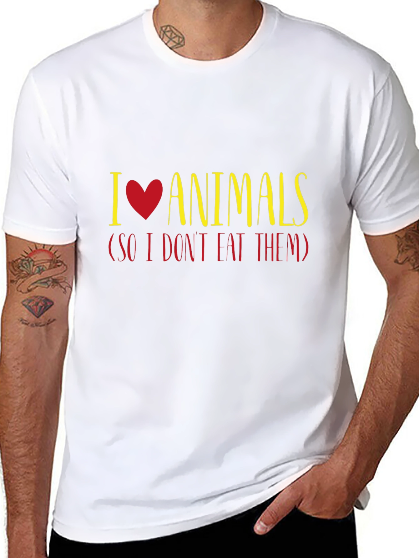I Love Animals T-Shirt - Vegan Vegetarian Tee