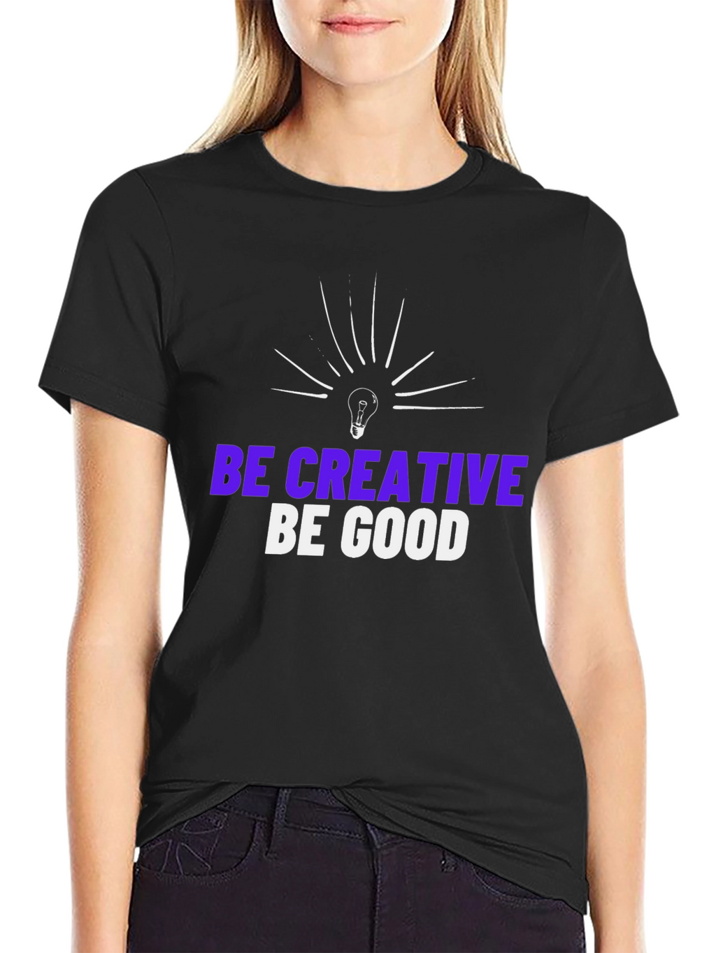 Be Creative Be Good Graphic Tee - Black