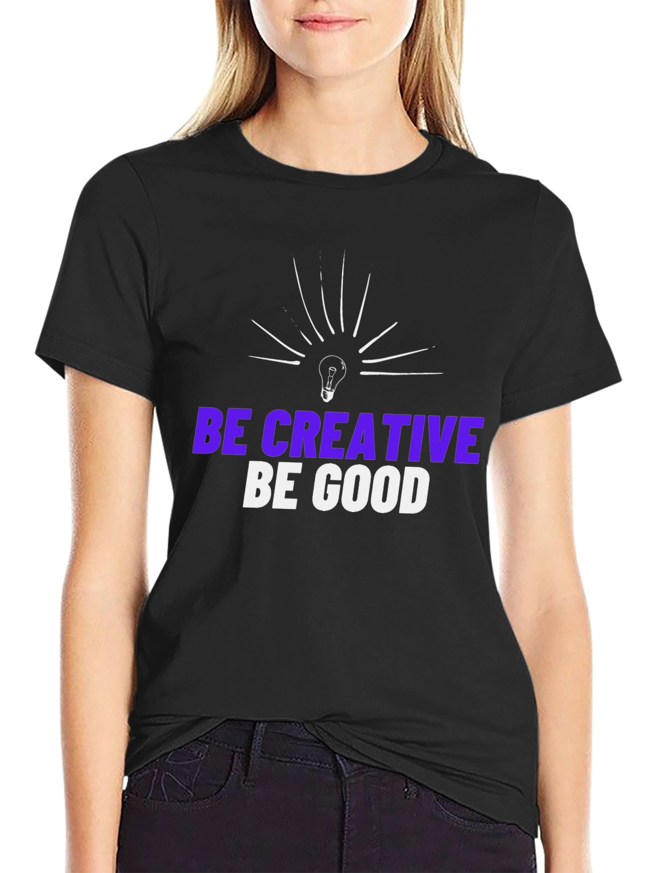 Be Creative Be Good Graphic Tee - Black