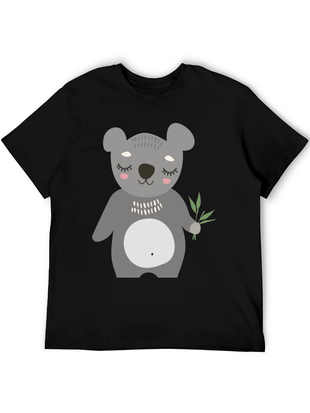 Cute Koala Bear Graphic Black T-Shirt
