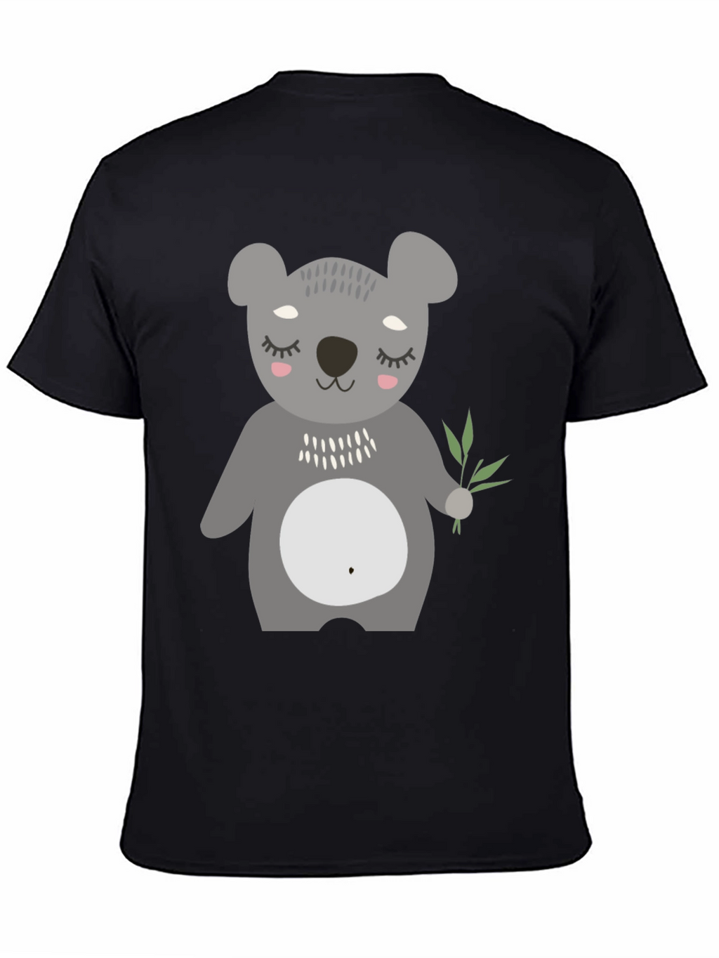 Cute Koala Bear Graphic Black T-Shirt