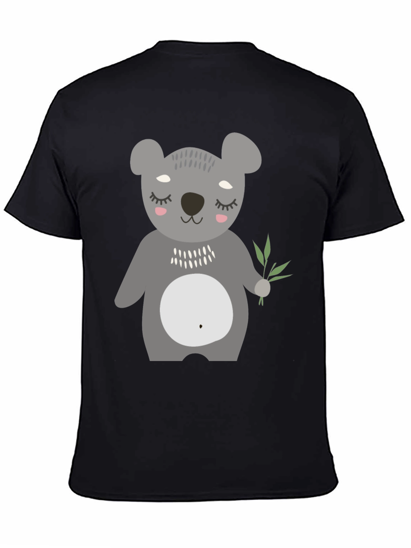 Cute Koala Bear Graphic Black T-Shirt