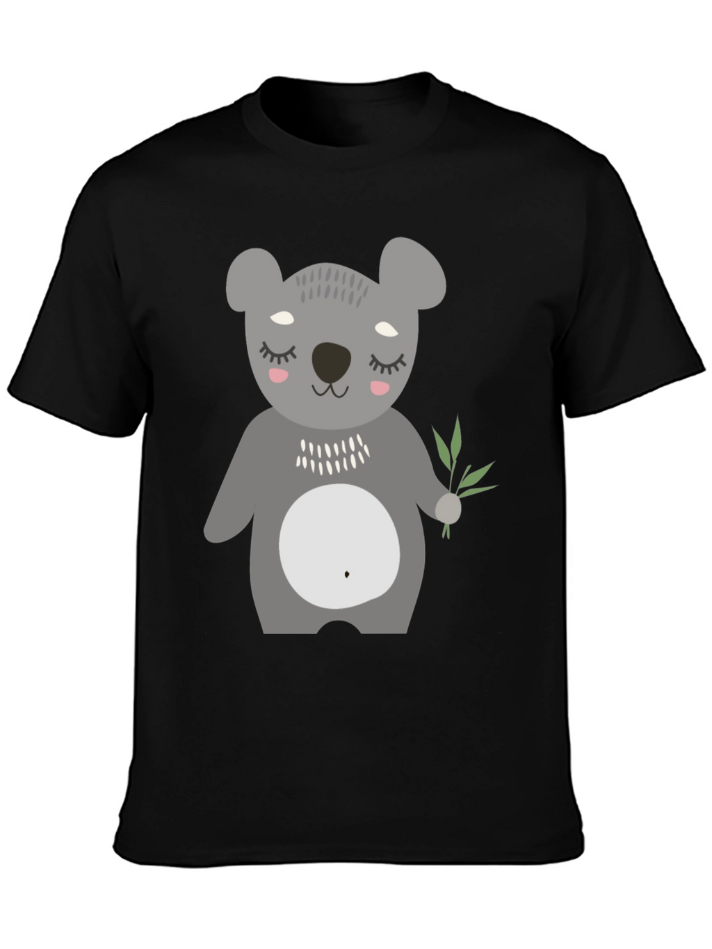 Cute Koala Bear Graphic Black T-Shirt
