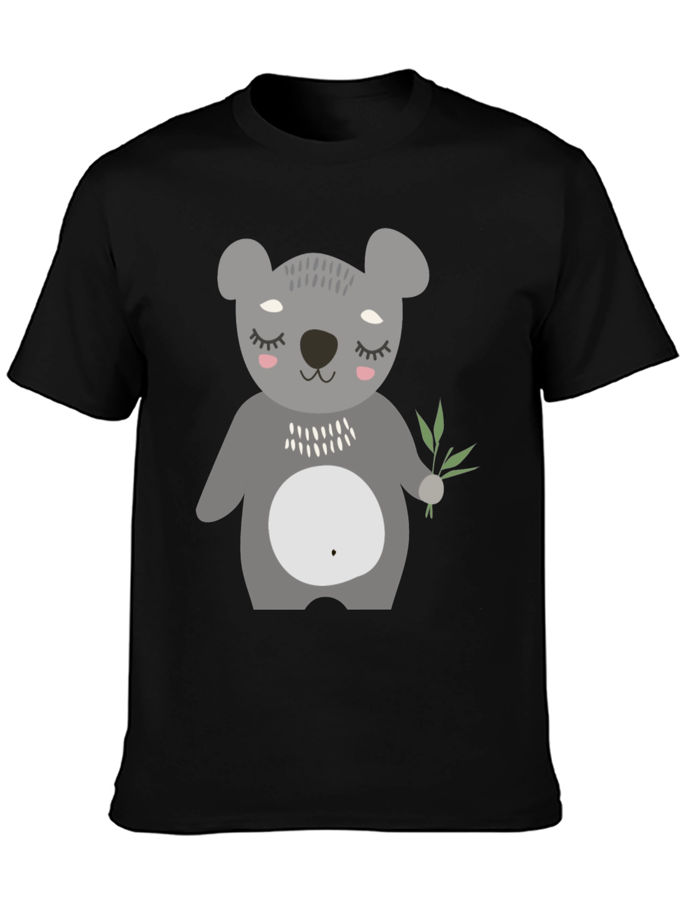Cute Koala Bear Graphic Black T-Shirt