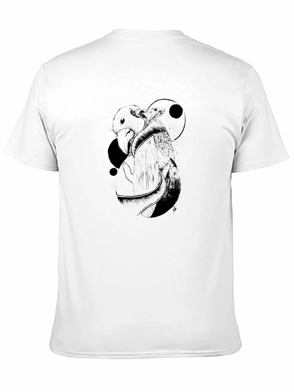 Mens Graphic Tee - Black with Bird Design