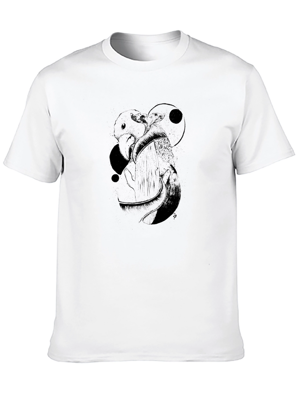 Mens Graphic Tee - Black with Bird Design