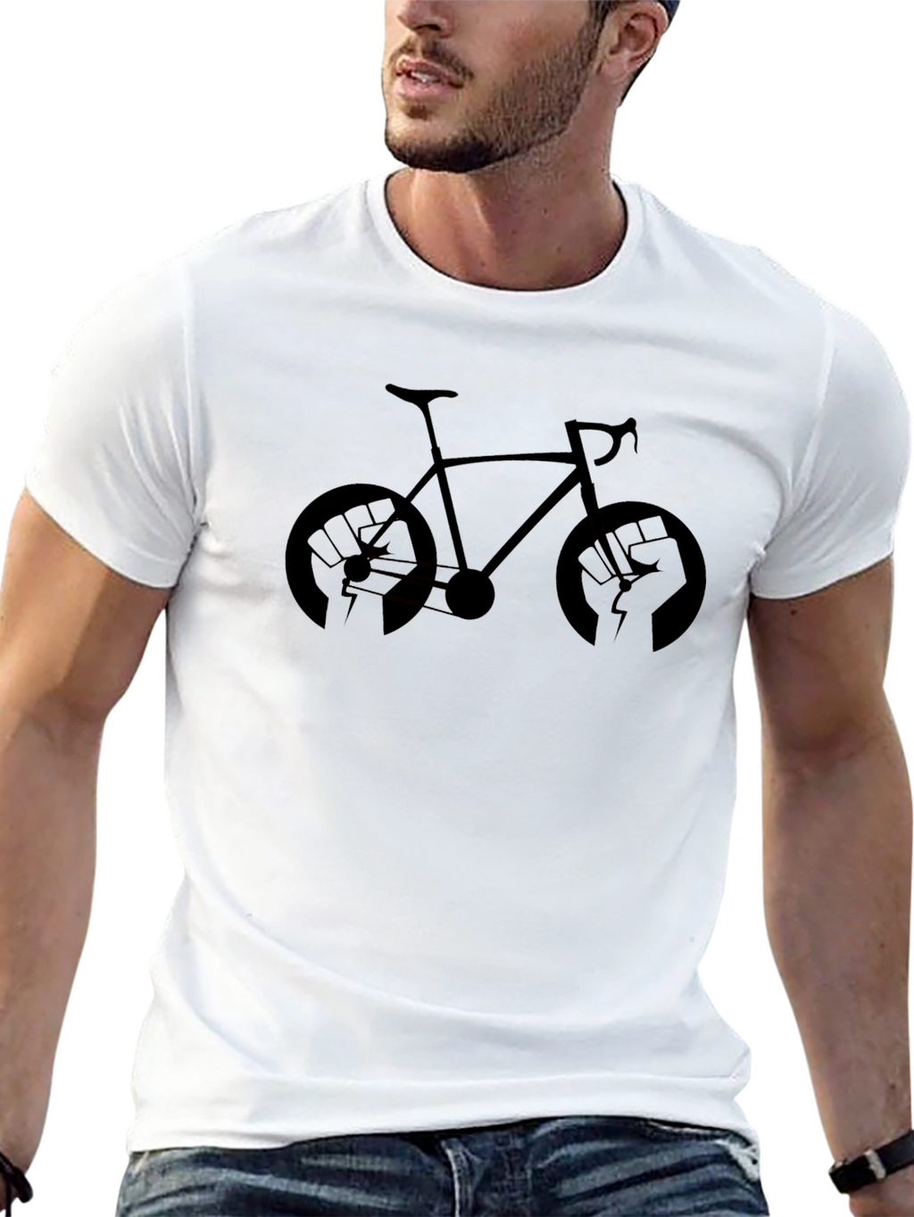 Black Bike Fist Graphic T-Shirt