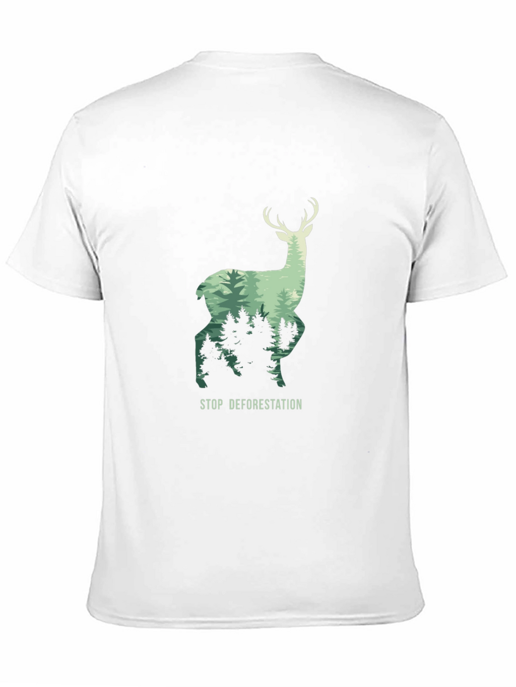 Stop Deforestation Deer Graphic Black T-Shirt