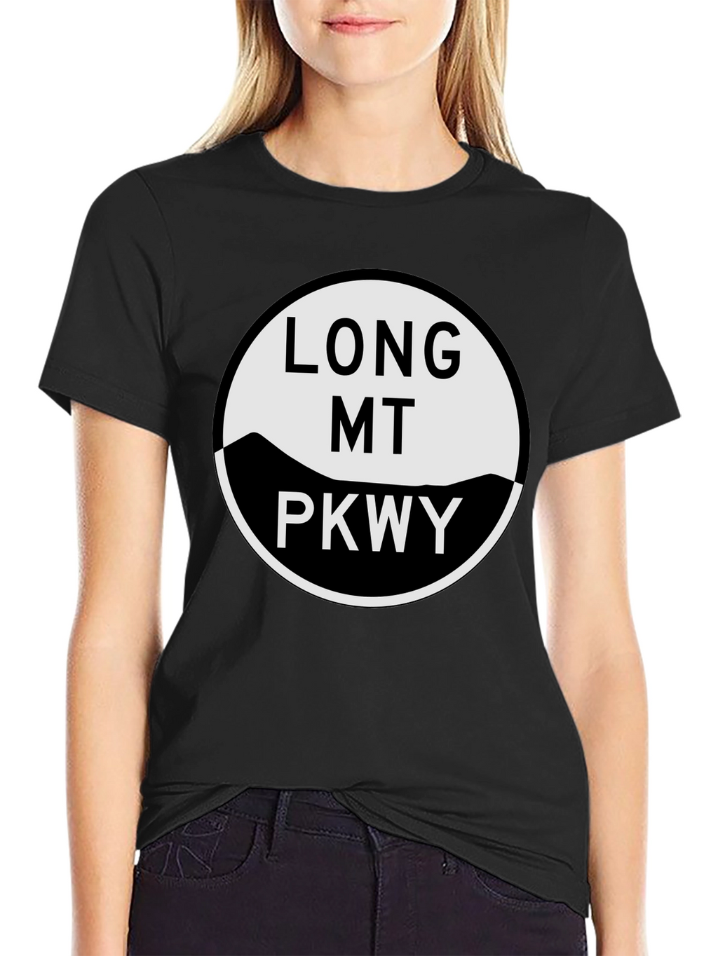 Long Mt Pkwy Graphic Tee - Black Cotton T-Shirt