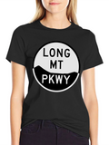 Long Mt Pkwy Graphic Tee - Black Cotton T-Shirt