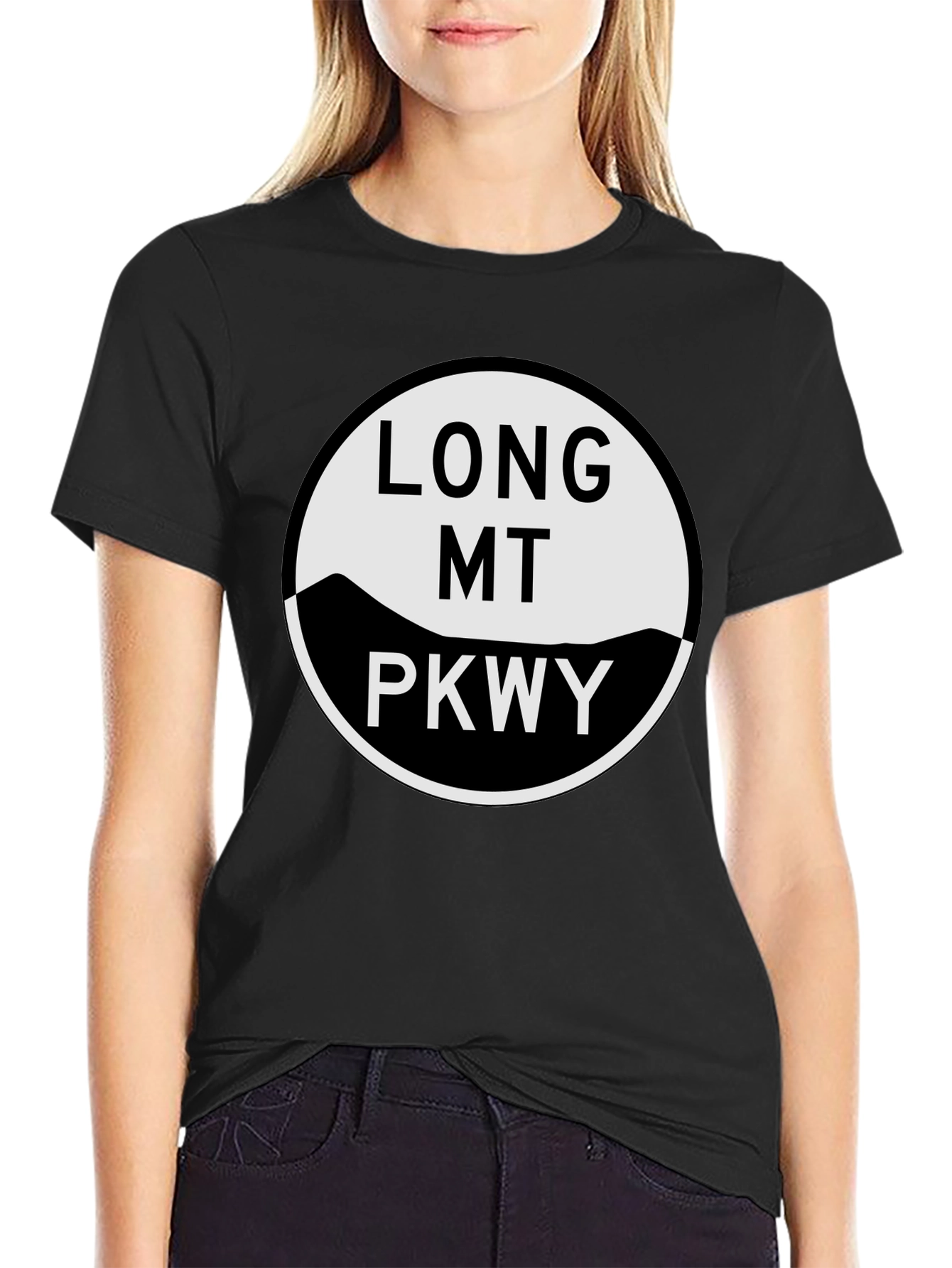 Long Mt Pkwy Graphic Tee - Black Cotton T-Shirt
